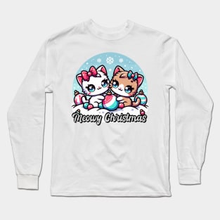 Meowy Christmas Kittens Delight Long Sleeve T-Shirt